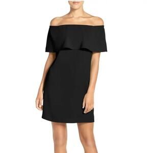 NWT Charles Henry Black Off the Shoulder Dress Size XSmall Petite